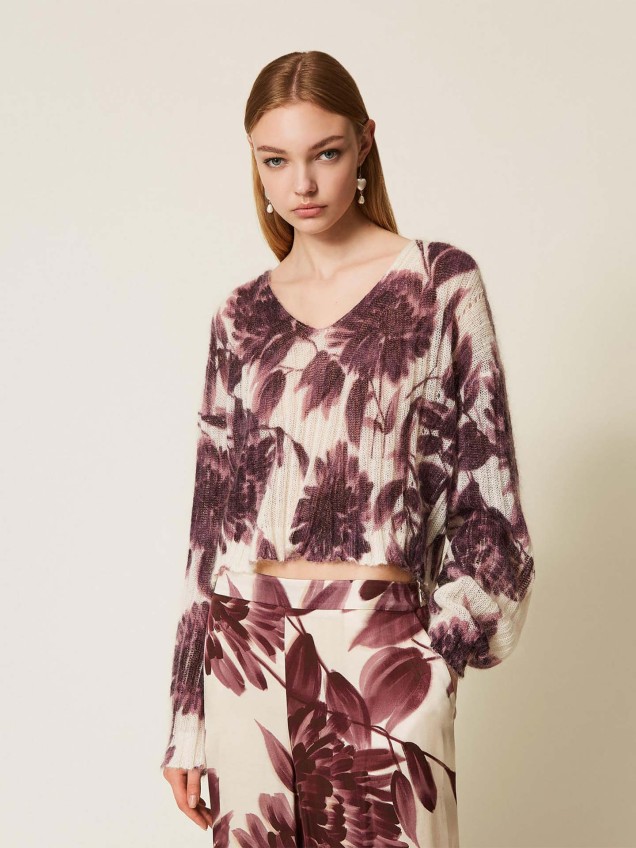 Camisola de Malha com Padro Floral