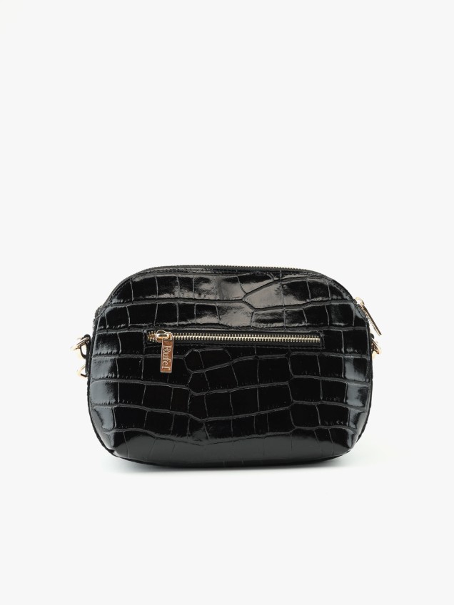 Mala de Tiracolo com Efeito Pele de Crocodilo