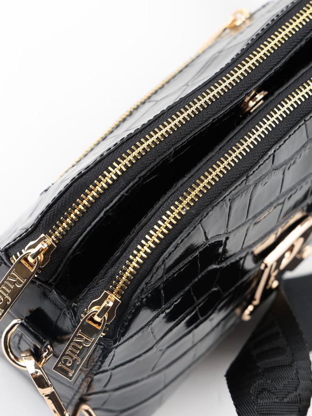 Mala de Tiracolo com Efeito Pele de Crocodilo