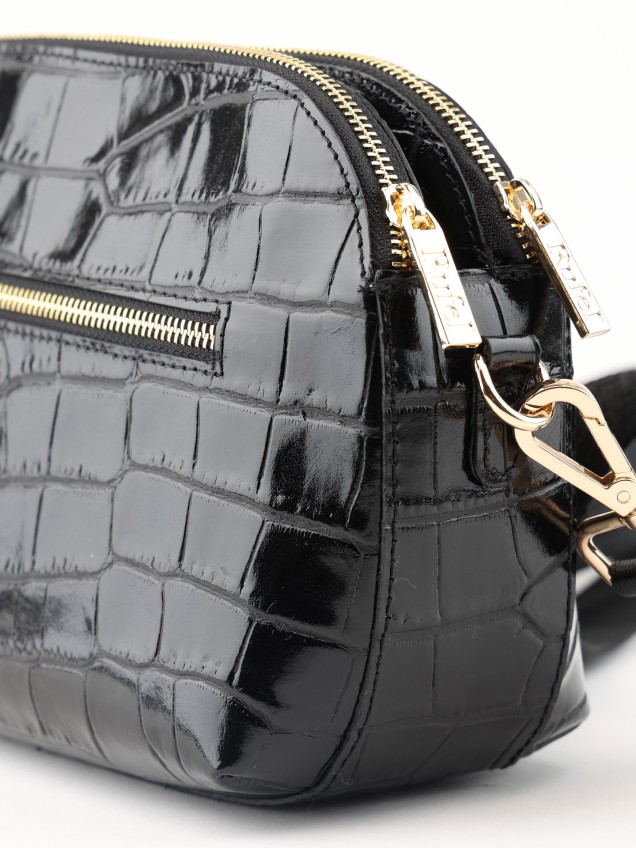Mala de Tiracolo com Efeito Pele de Crocodilo