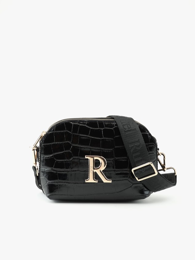 Mala de Tiracolo com Efeito Pele de Crocodilo