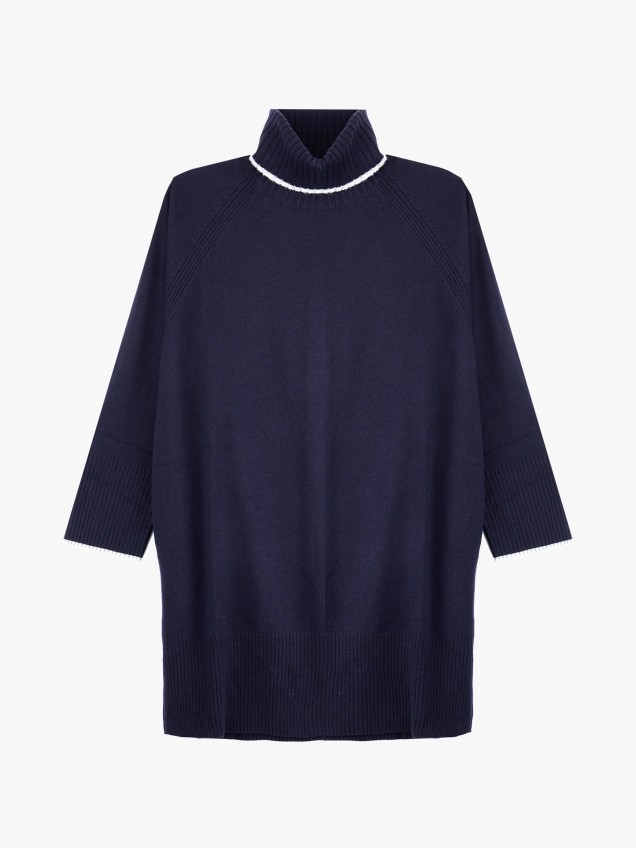 Vestido de Malha com Gola Alta