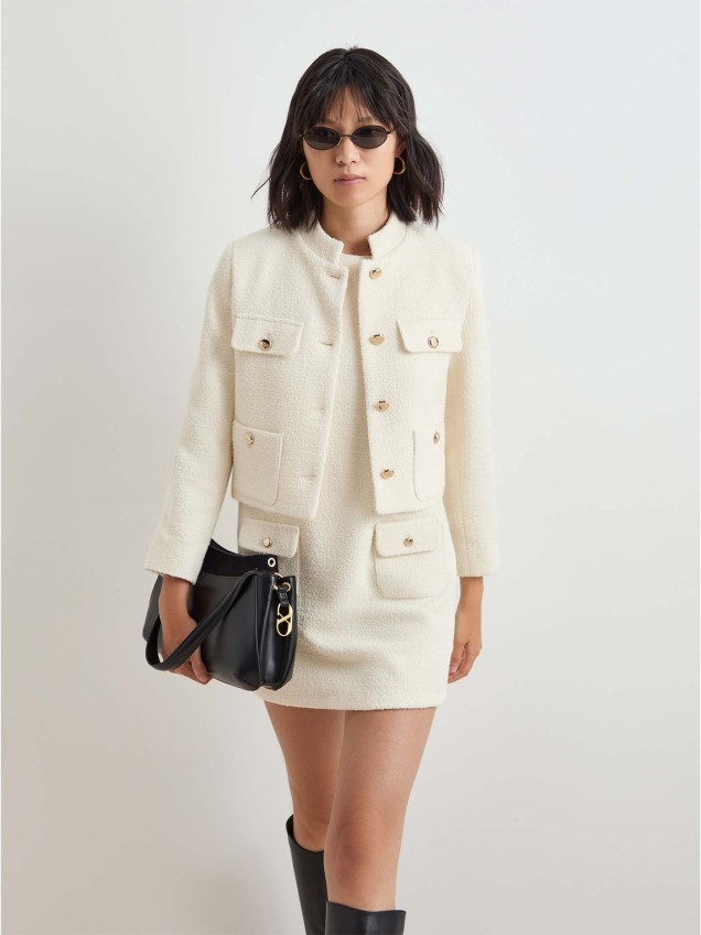 Casaco Cropped de Tweed