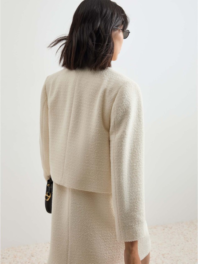 Casaco Cropped de Tweed