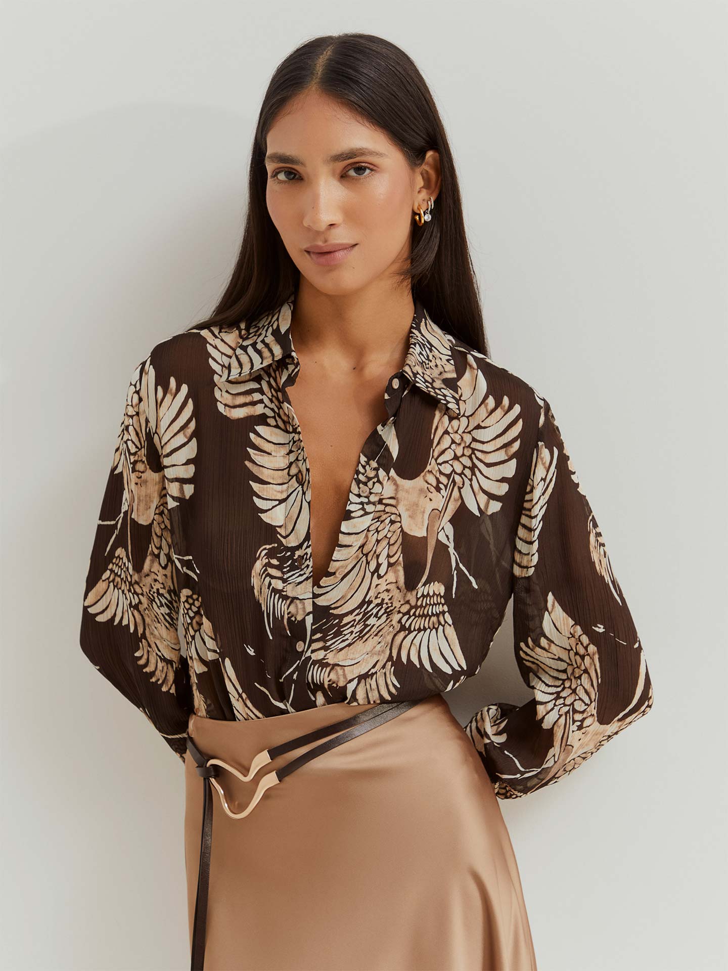 Camisa Fluída Estampada