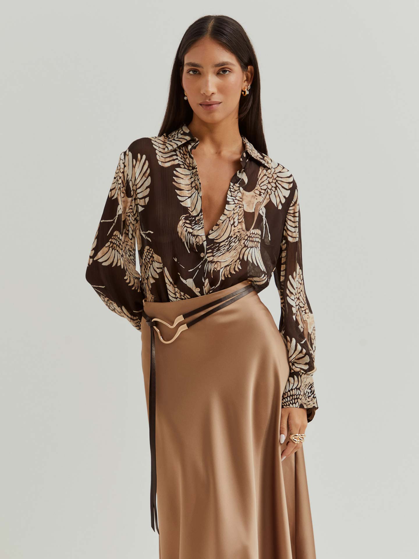 Camisa Fluída Estampada