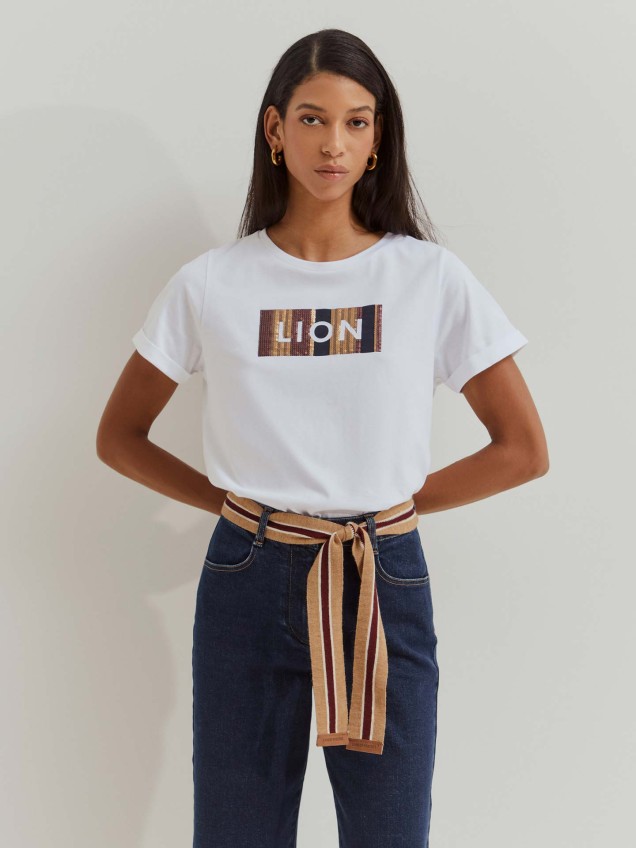 T-shirt com Lantejoulas