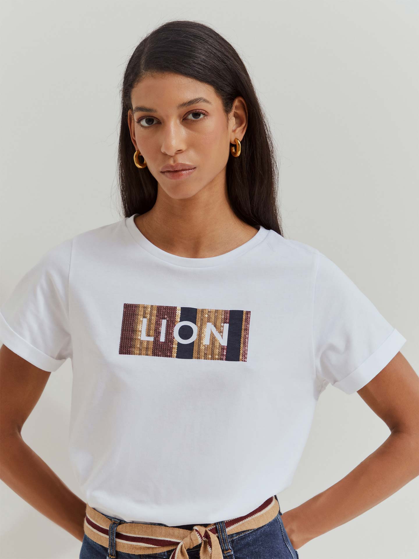 T-shirt com Lantejoulas