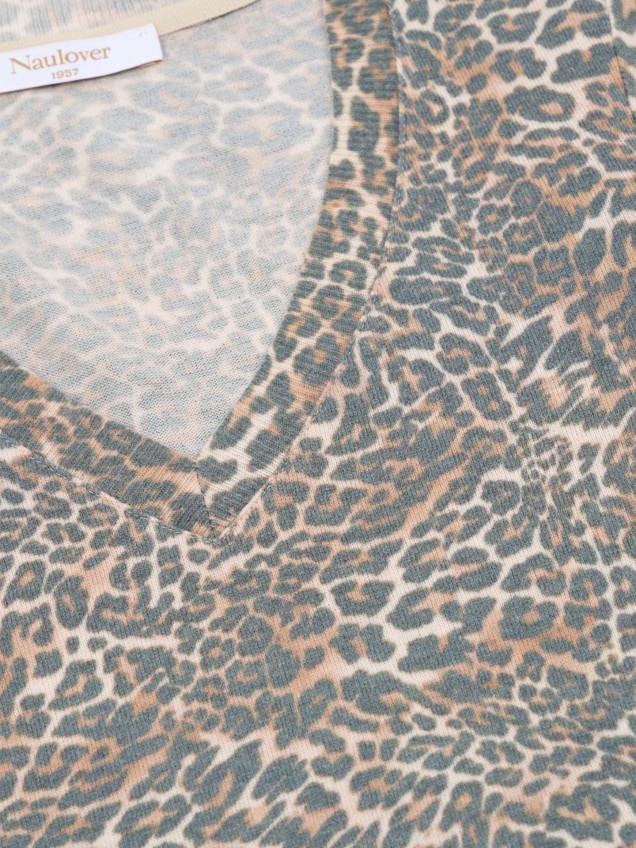 Camisola de Malha com Estampado Animal Print