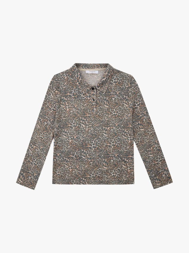 Polo de Malha com Estampado Animal Print