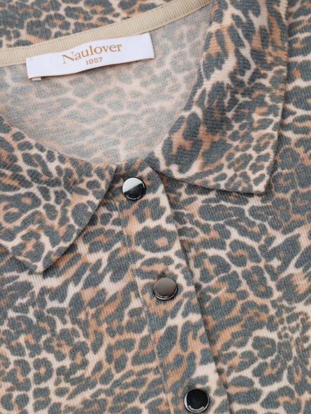 Polo de Malha com Estampado Animal Print