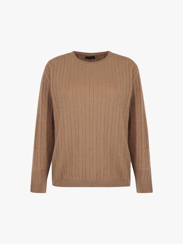 Camisola de Lã com Padrão Trançado