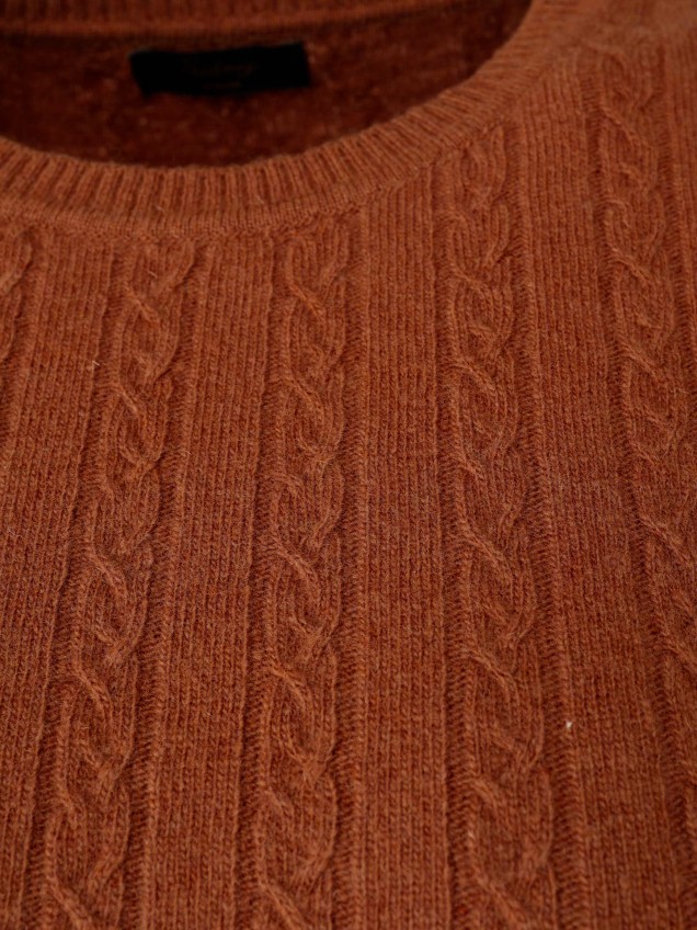 Camisola de Lã com Padrão Trançado