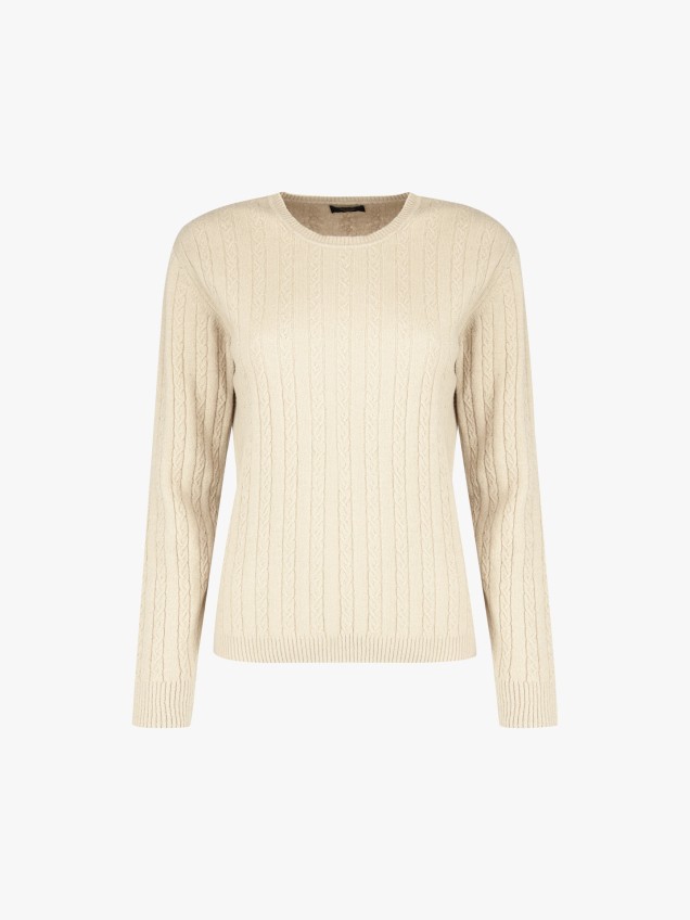 Camisola de Lã com Padrão Trançado