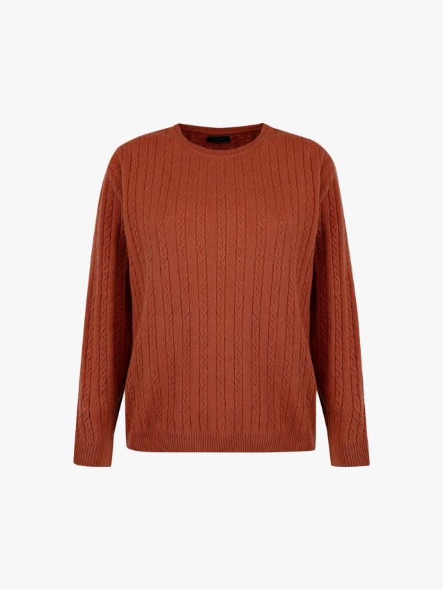 Camisola de Lã com Padrão Trançado