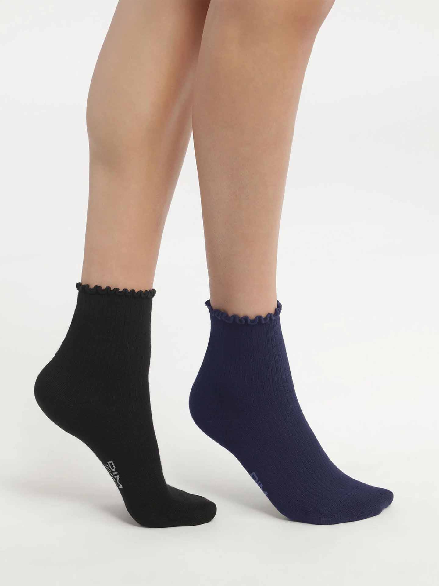 Pack de 2 Pares de Meias Curtas com Folho