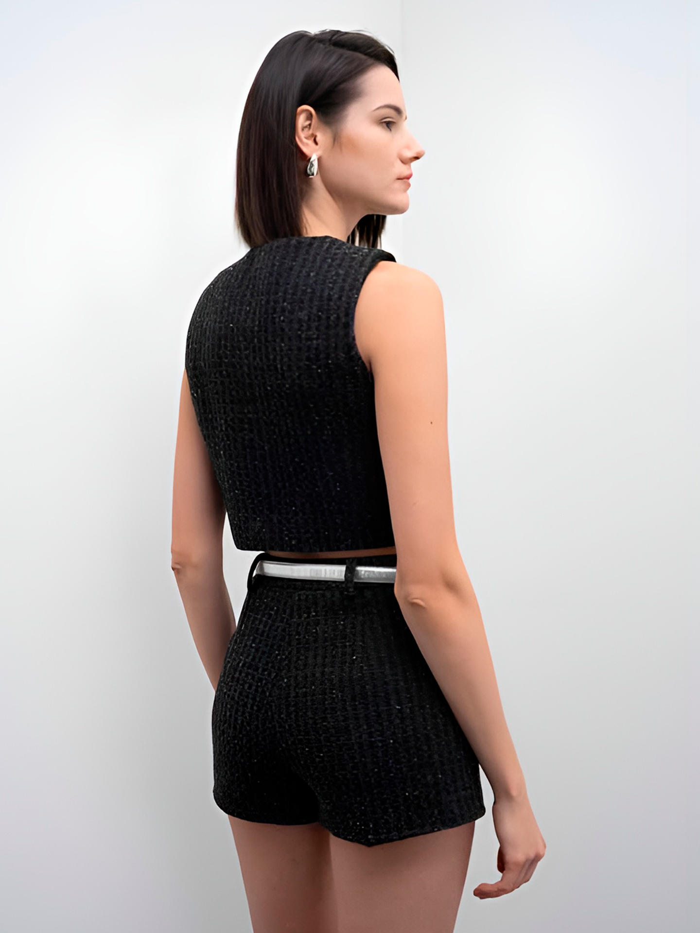 Colete Cropped Tweed