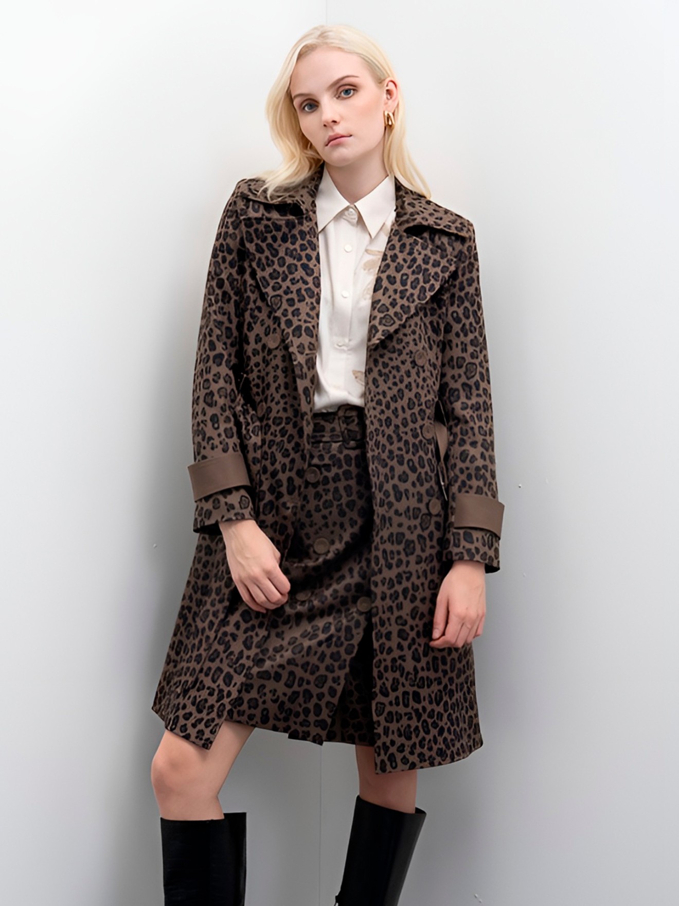 Casaco Trench Animal Print