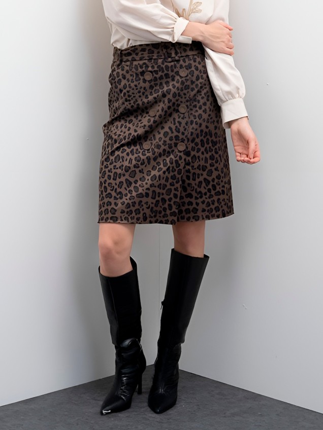 Saia Midi Animal Print