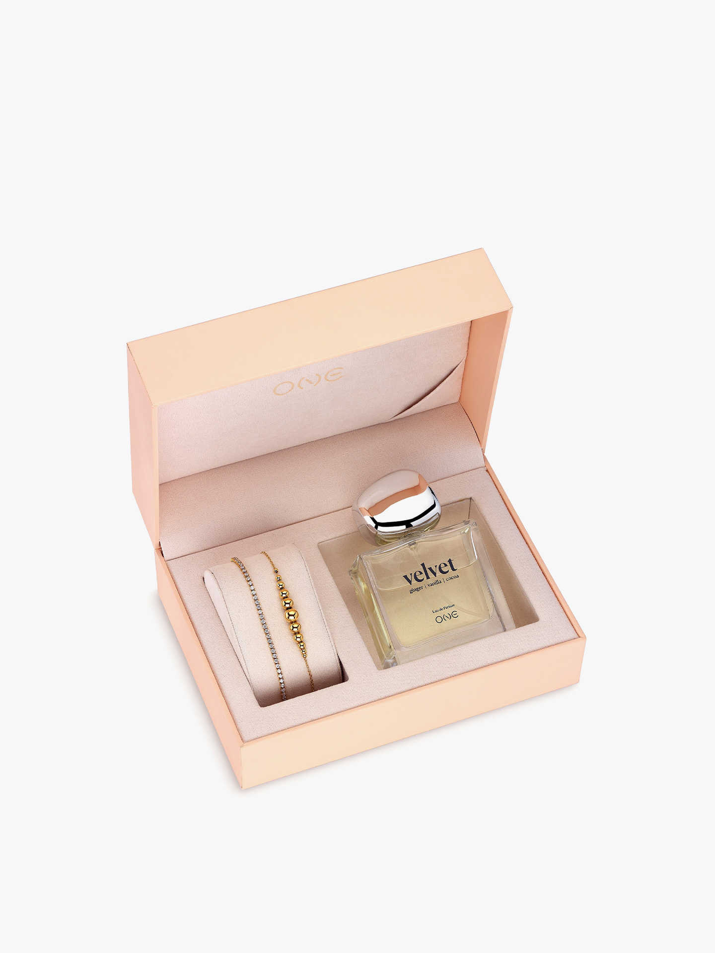 Box Perfume & Pulseiras One Velvet