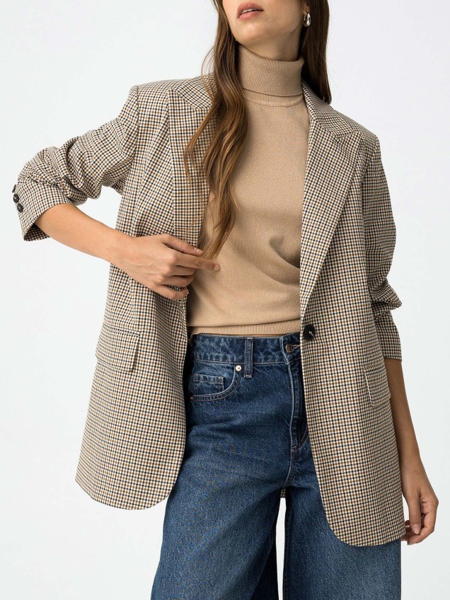 Blazer Relaxed Fit Xadrez