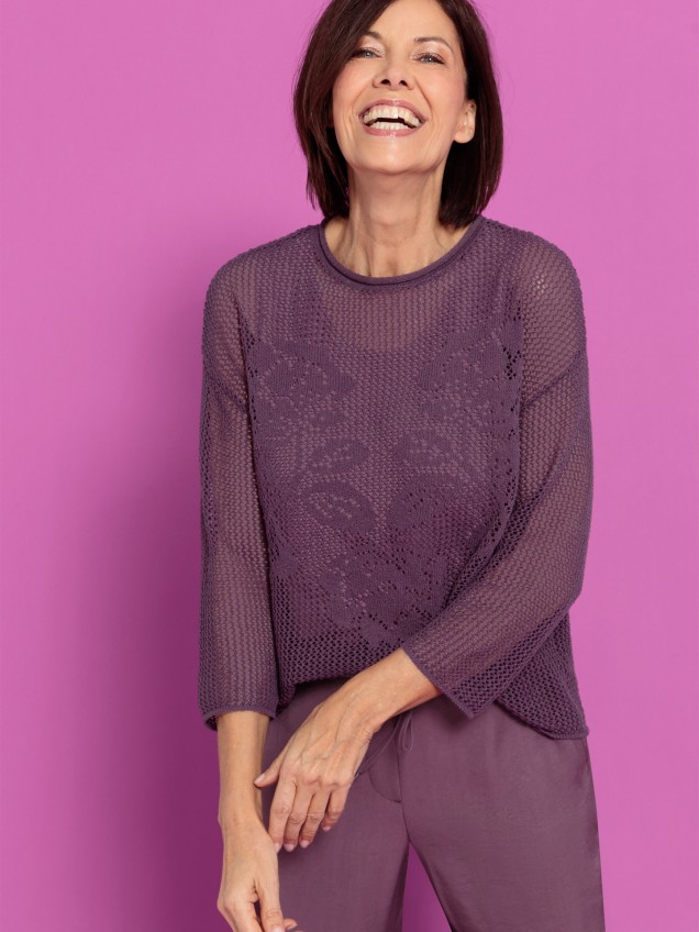 Camisola com Padr�o Vazado Undine