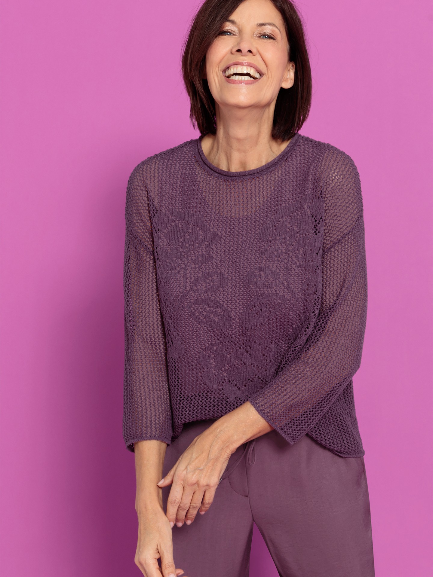 Camisola com Padrão Vazado Undine