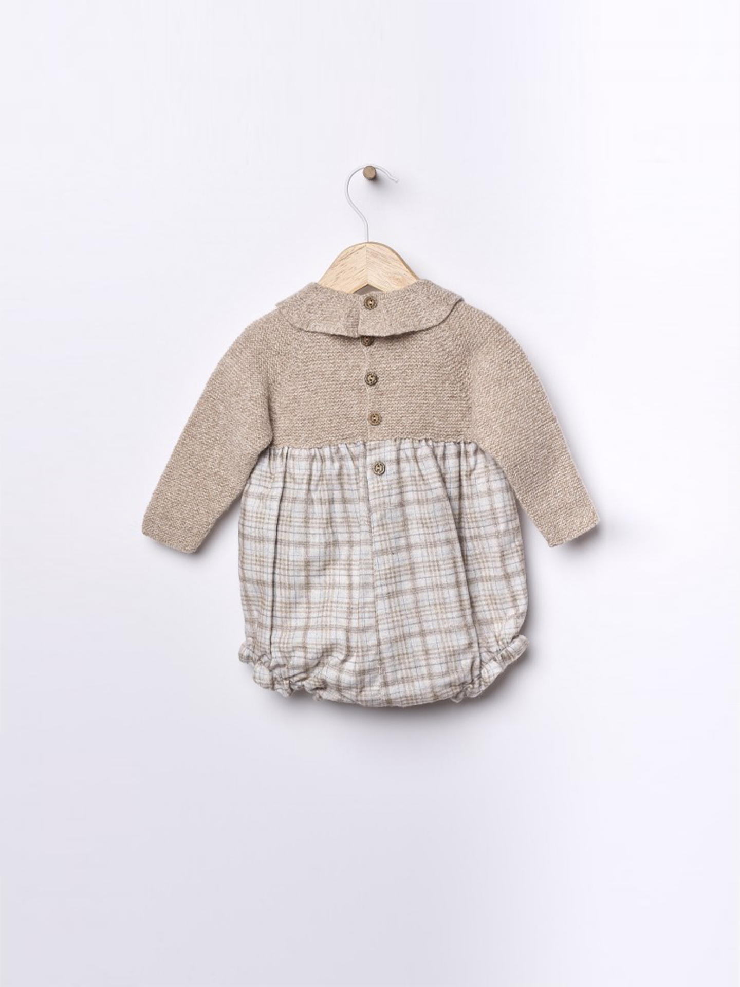 Fofo de Manga Comprida com Padrão Xadrez