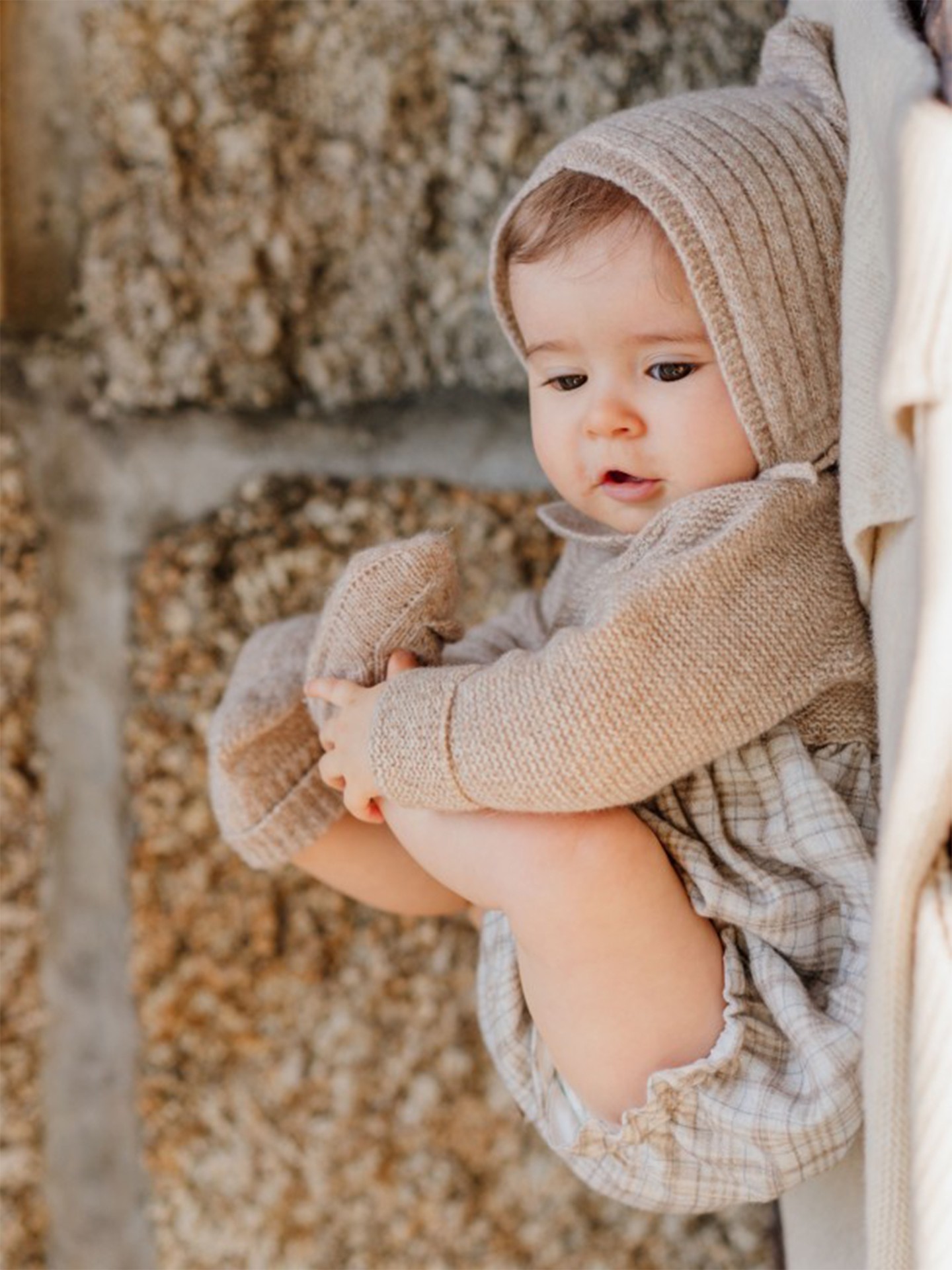 Fofo de Manga Comprida com Padrão Xadrez