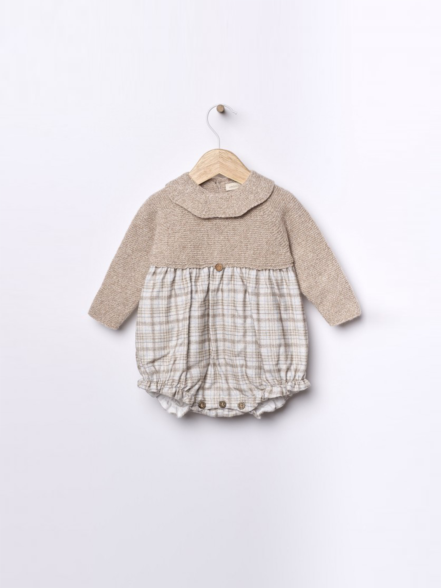 Fofo de Manga Comprida com Padrão Xadrez