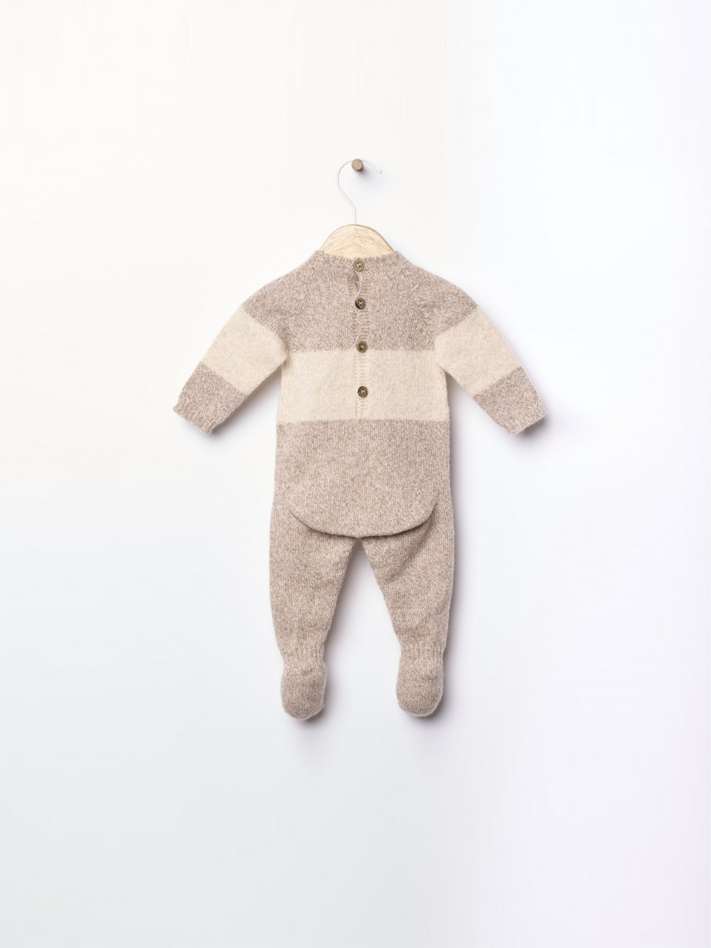 Babygrow com Ursinho Tricotado em Lã Merino