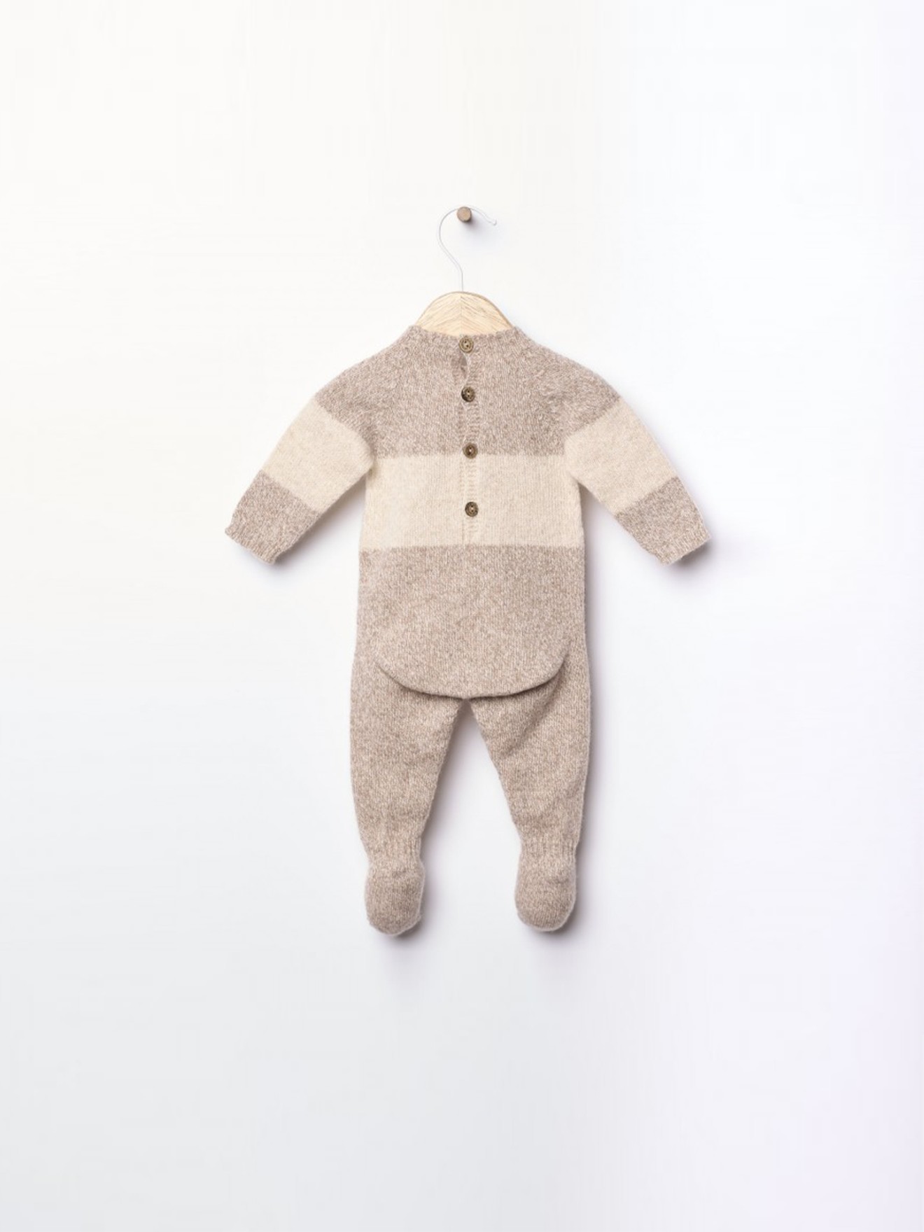 Babygrow com Ursinho Tricotado em Lã Merino