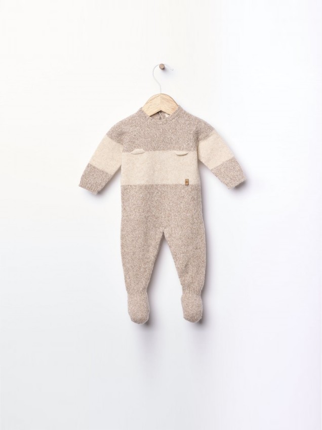 Babygrow com Ursinho Tricotado em L Merino