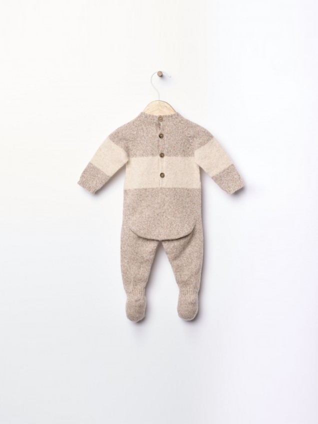 Babygrow com Ursinho Tricotado em Lã Merino