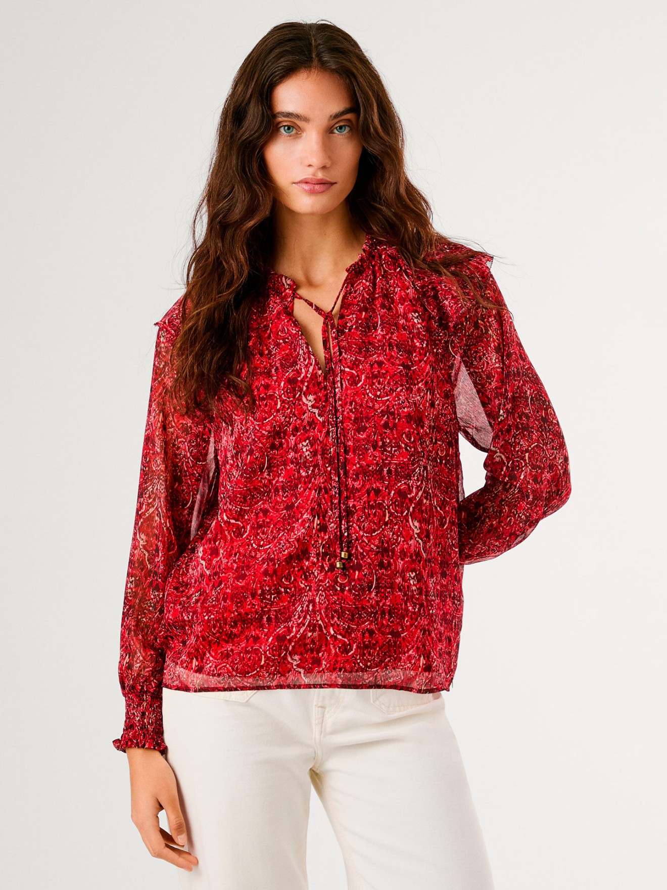 Blusa em Chiffon com Estampado Paisley