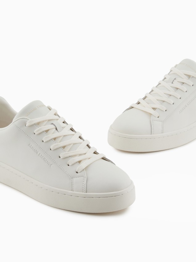 Sapatilhas de Pele com Logótipo Minimalista