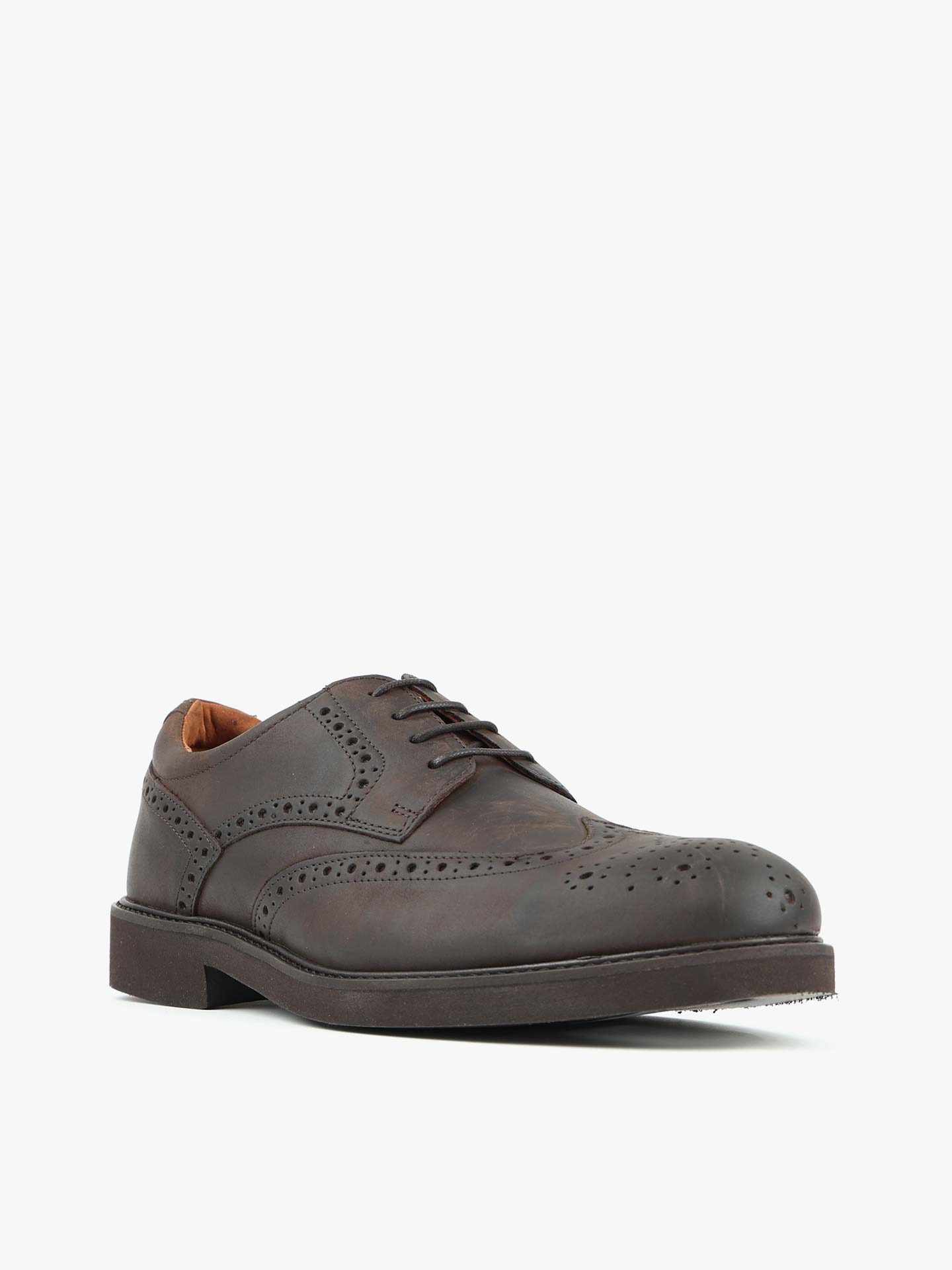 Sapatos Oxford Brogue em Pele