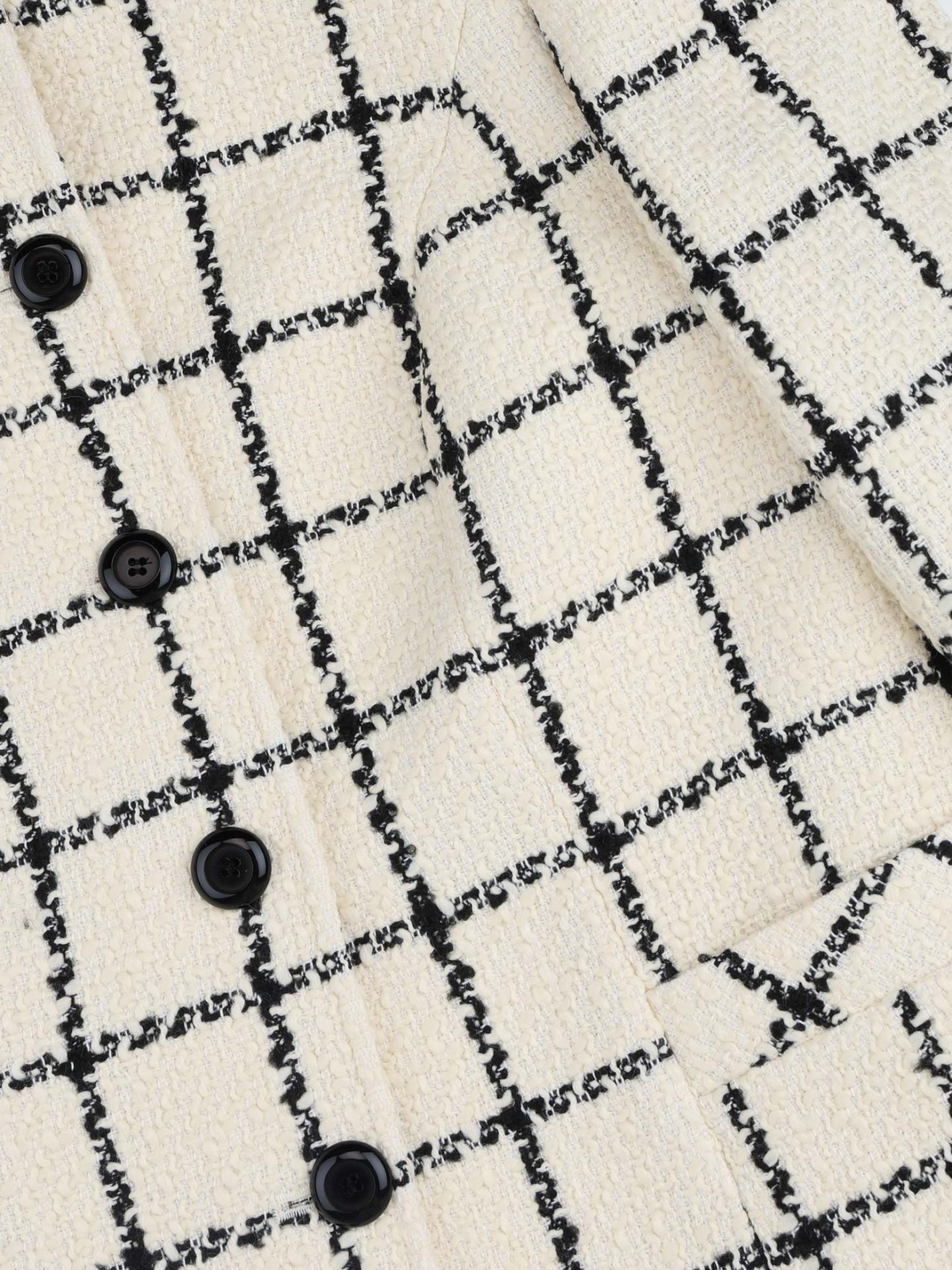 Casaco Tweed com Padrão Xadrez