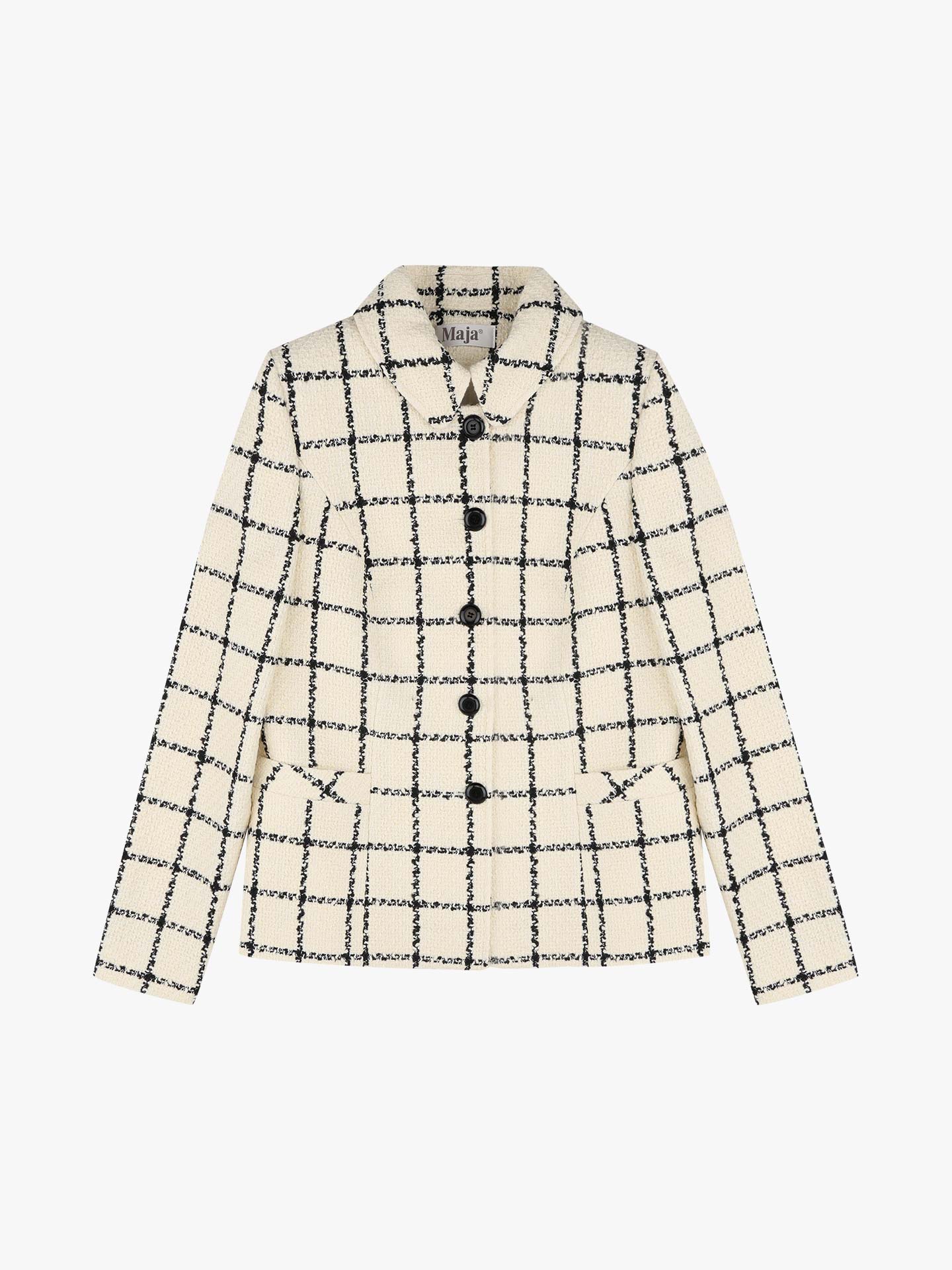 Casaco Tweed com Padrão Xadrez