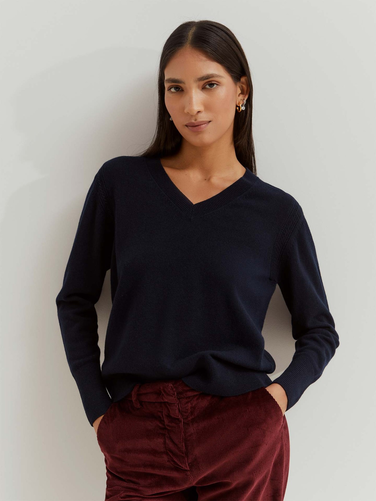 Camisola de L� com Decote em V