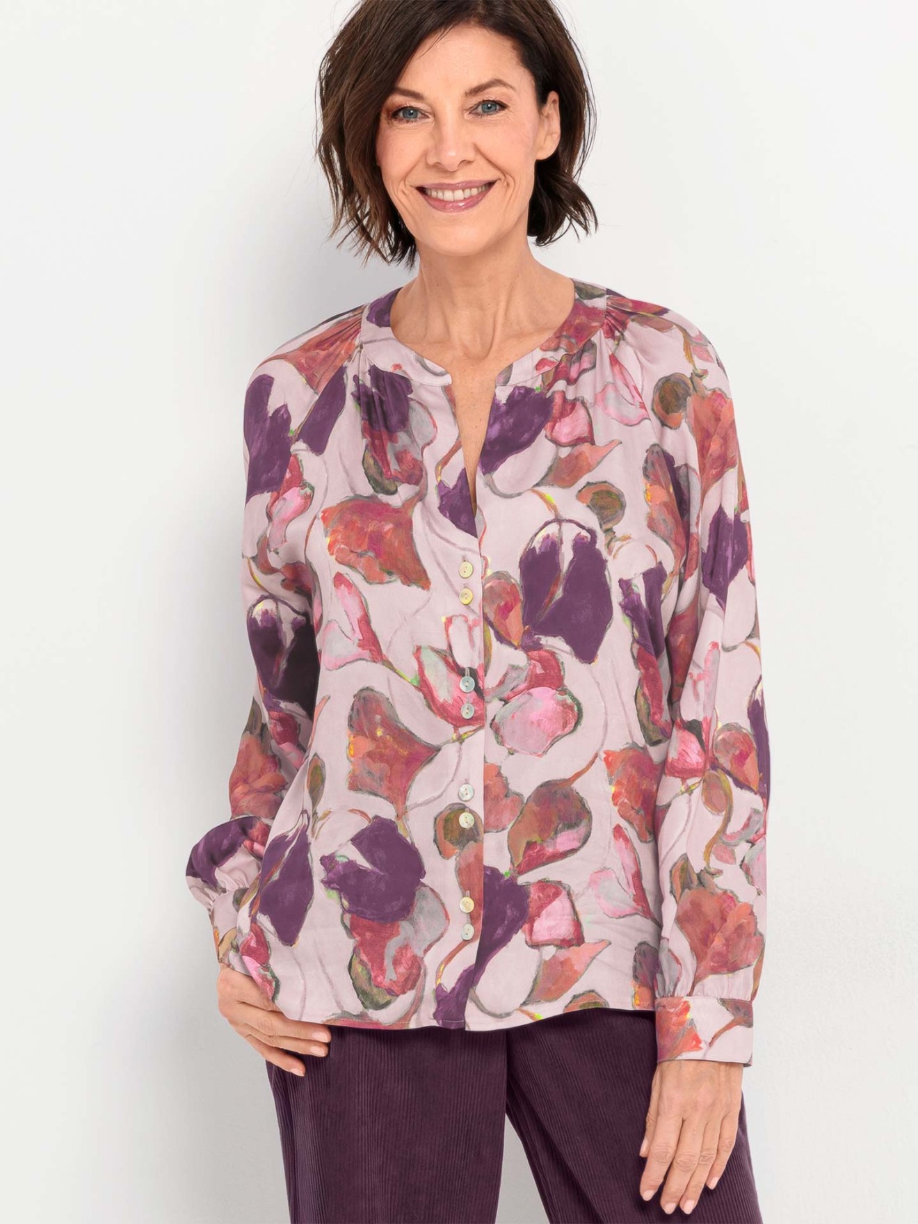 Camisa Ranja com Estampado Floral
