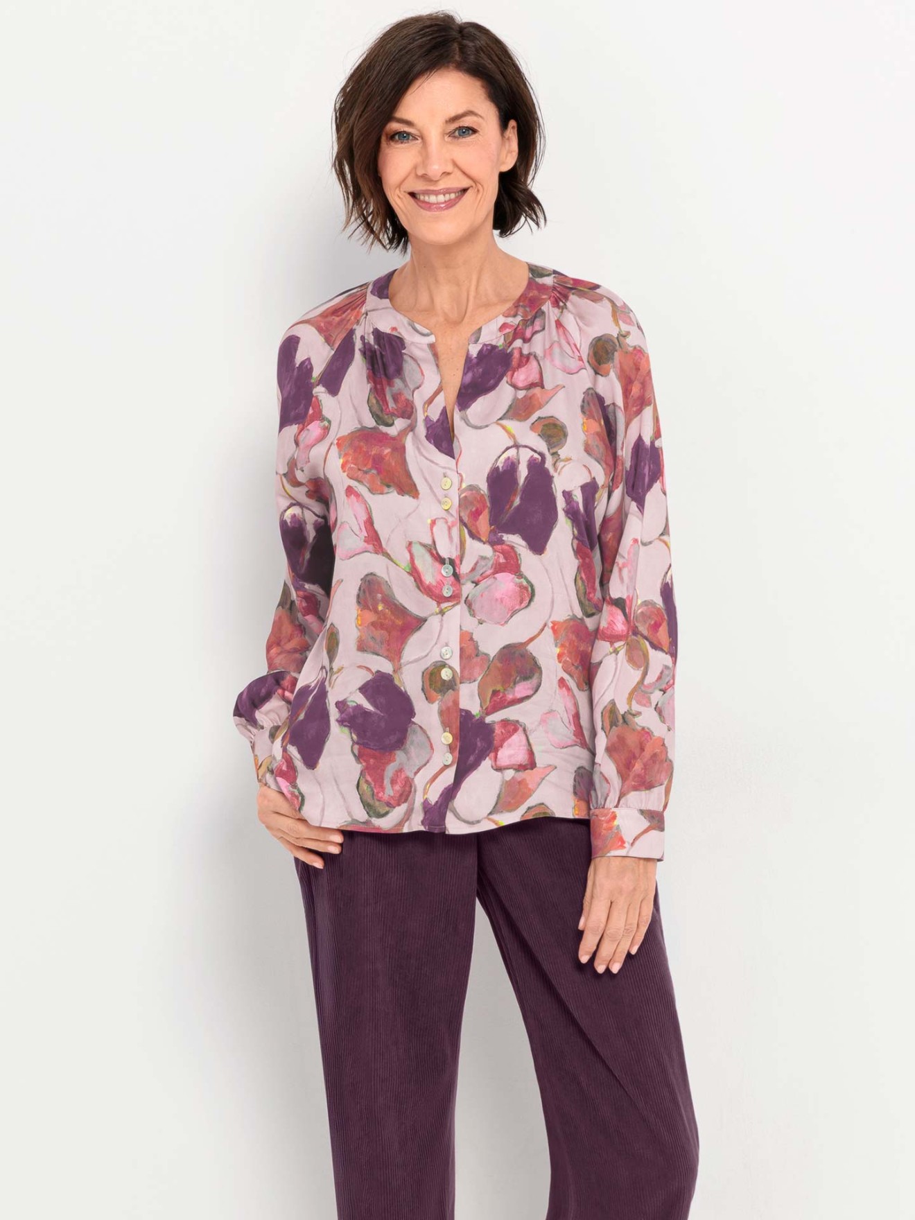 Camisa Ranja com Estampado Floral