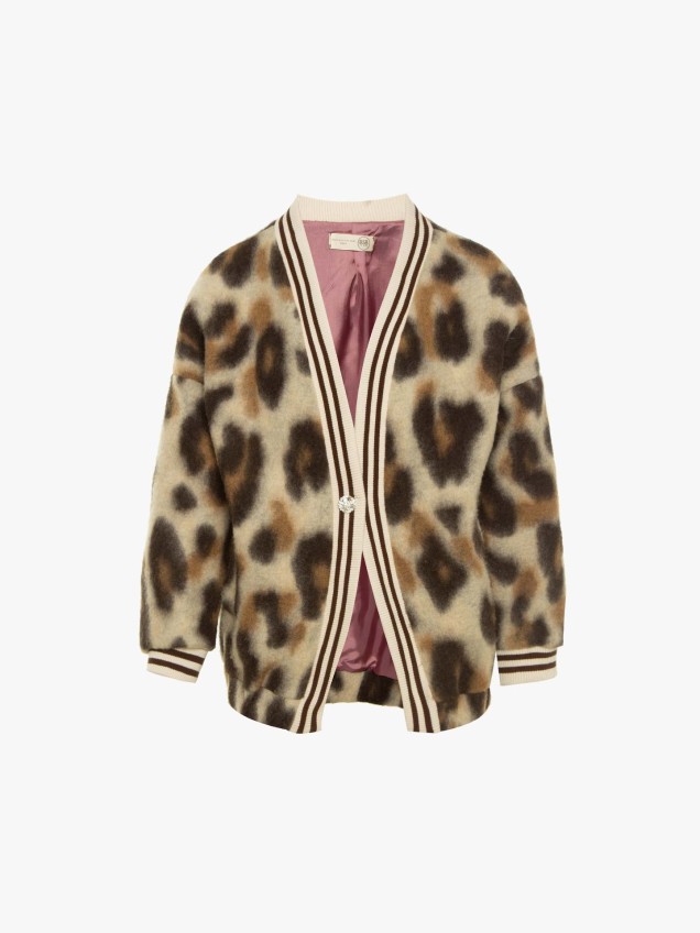 Casaco com Estampado de Leopardo