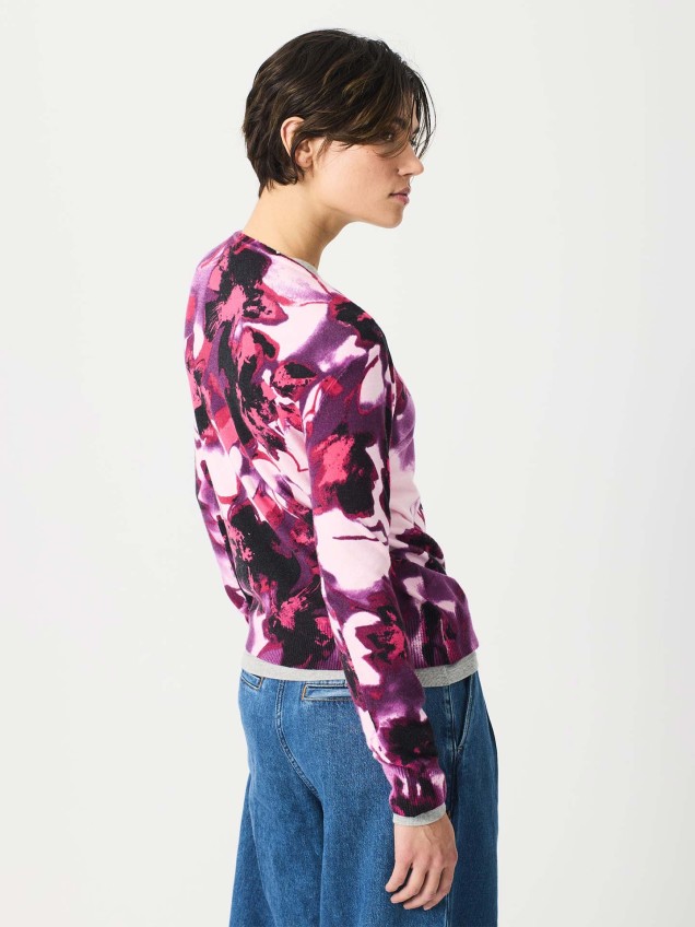 Camisola de Malha com Padão Floral