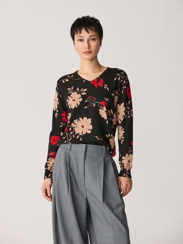 Camisola de Malha com Padro Floral