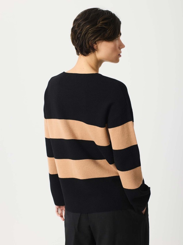 Camisola de Malha às Riscas Horizontais