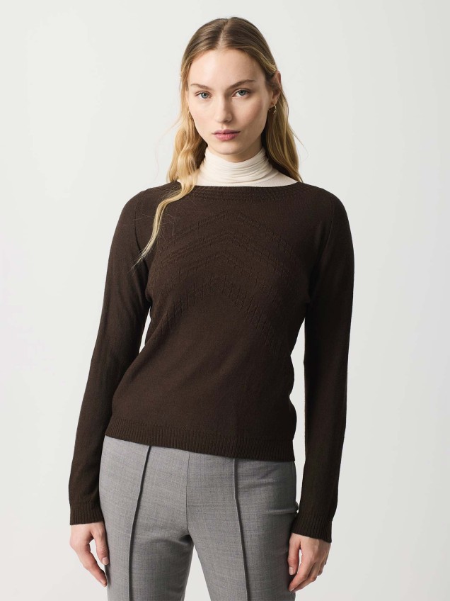 Camisola de Malha com Textura em Ponto