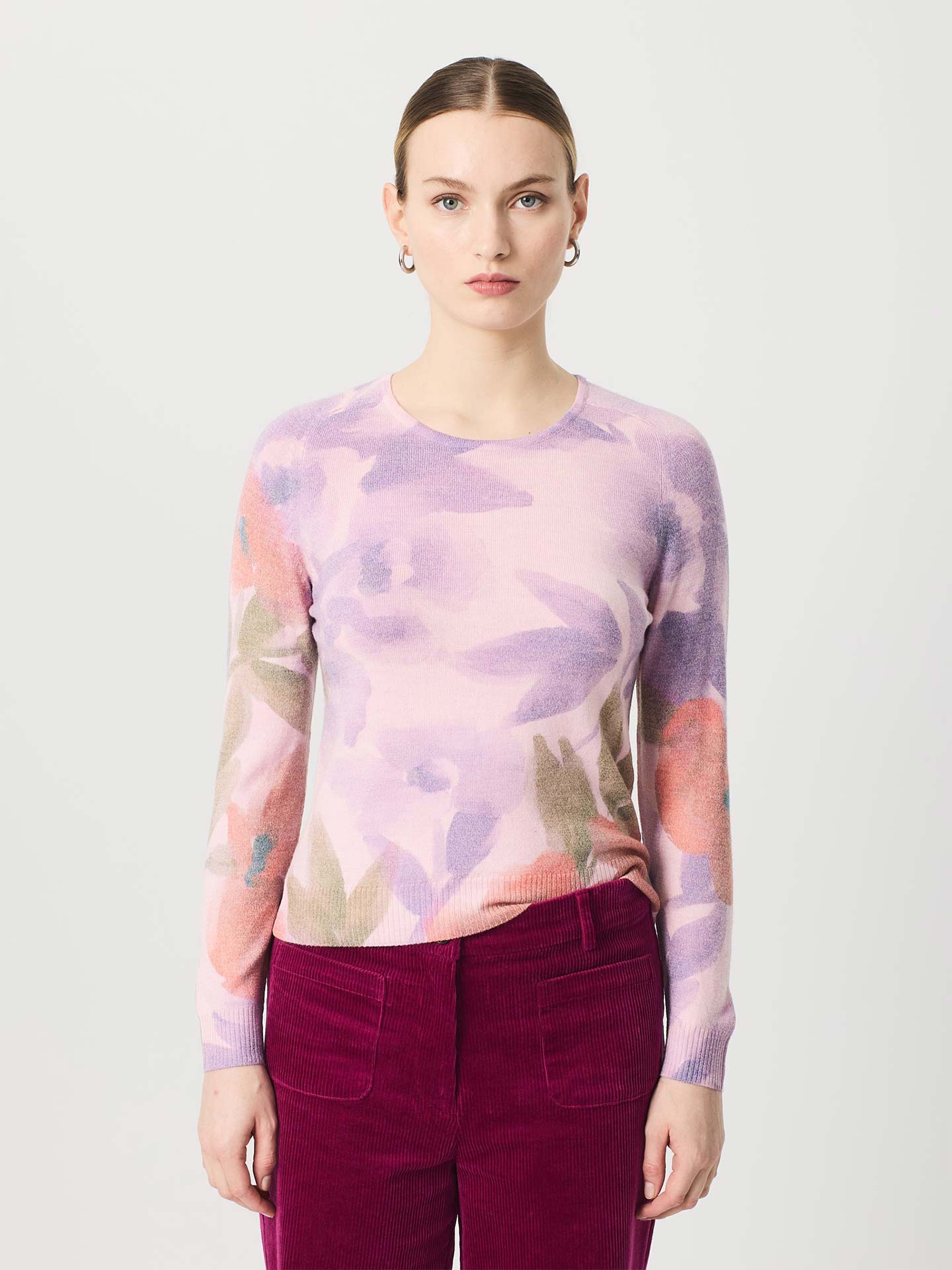 Camisola de L� com Padr�o Floral