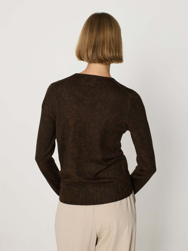 Camisola de Malha com Padrão Floral