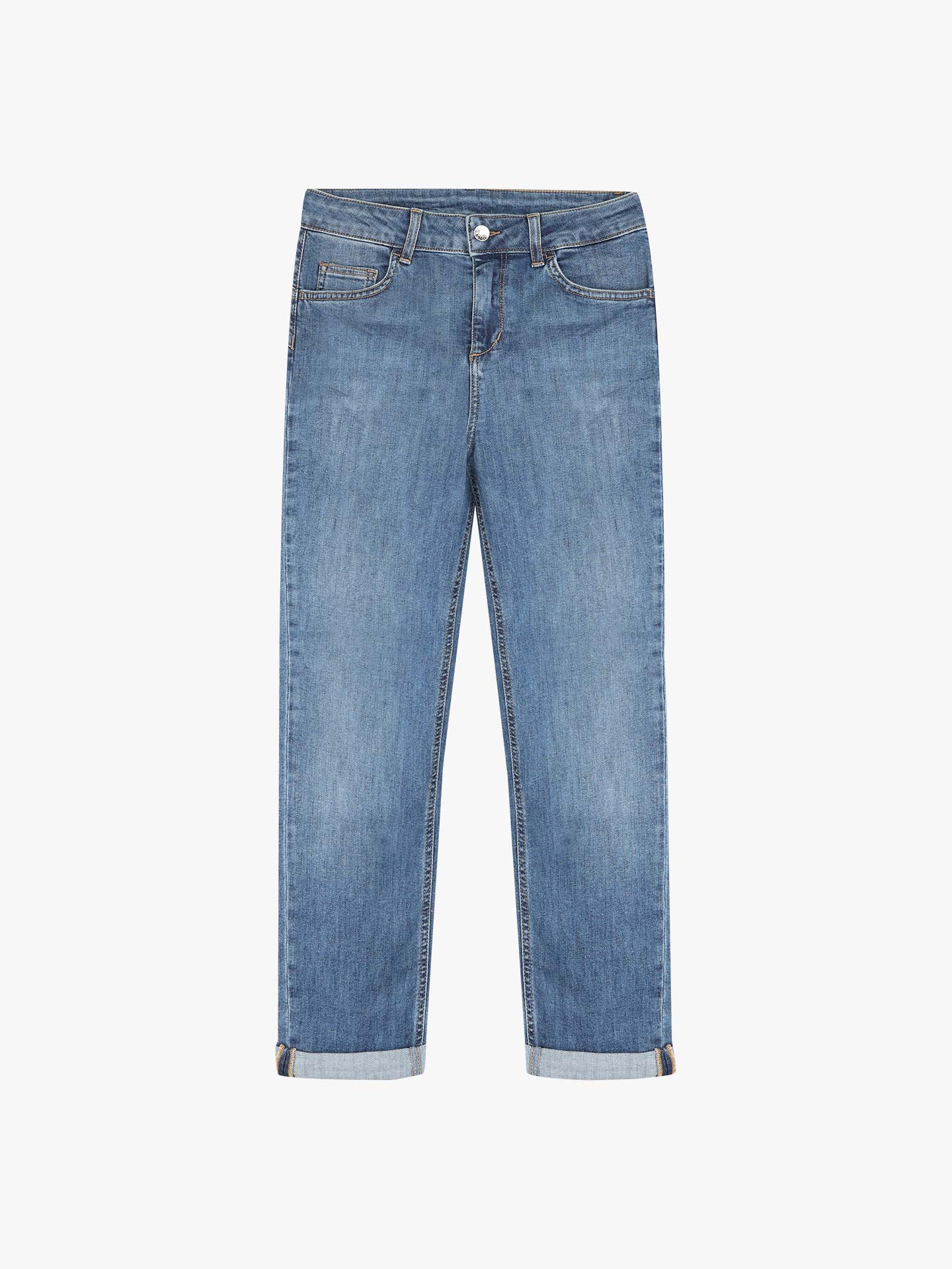 Calças de Ganga com Bainha Dobrada